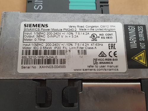 Siemens Sinamics PM240-2 ( 6SL3 210-1PB13-0AL0 )
